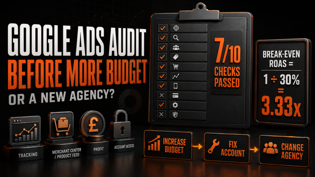 What Should a Google Ads Audit Include Before an E-commerce Business Increases Budget or Changes Agency